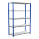 Schulte Basisrek boutloos MULTIplus250 2000 x 1300 x 500 mm 5 Etages dwarsbalk RAL 5010 gentiaanblauw/verzinkt