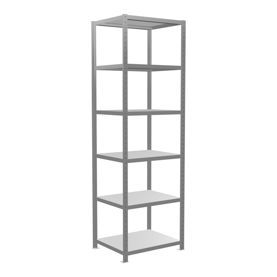 Schulte Basisrek boutloos MULTIplus250 2500 x 750 x 600 mm 6 Etages Dwarsbalk Verzinkt