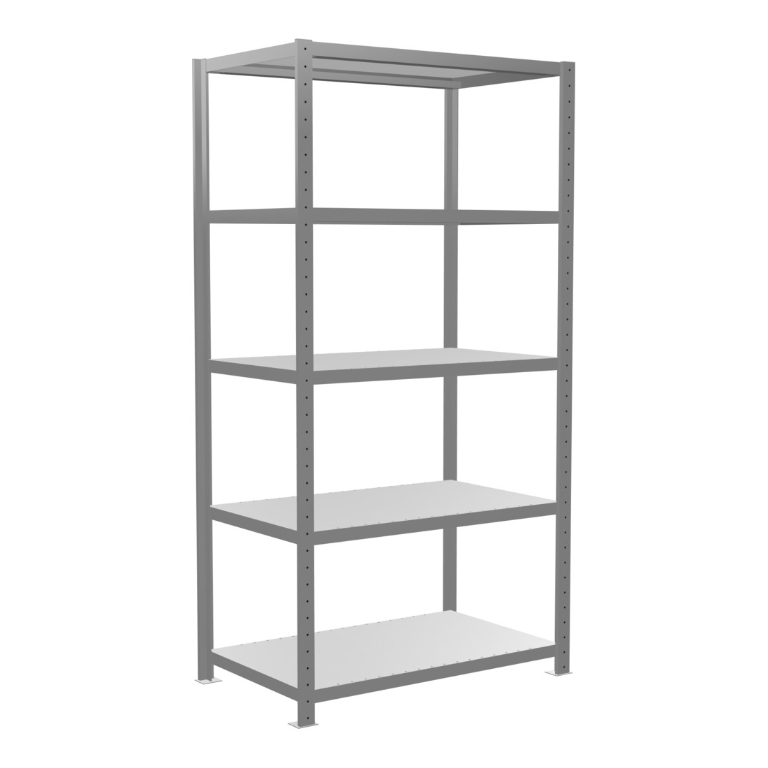 Schulte Basisrek boutloos MULTIplus330 2000 x 1000 x 600 mm 5 Etages Dwarsbalk Verzinkt