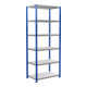 Schulte Basisrek Steekrek MULTIplus330 2500 x 1000 x 600 mm 6 legborden kruisverbinding RAL 5010 gentiaanblauw/geverfd zinc