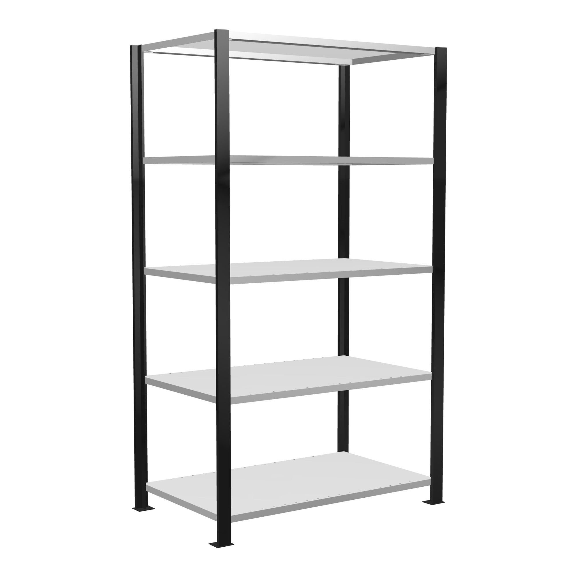 Schulte Grundregal Büro-Steckregal MULTIplus150 1800 x 1000 x 600 mm 5 Fachböden Längenriegel schwarz/RAL 7035 lichtgrau mit Mittelanschlag ; Schulte