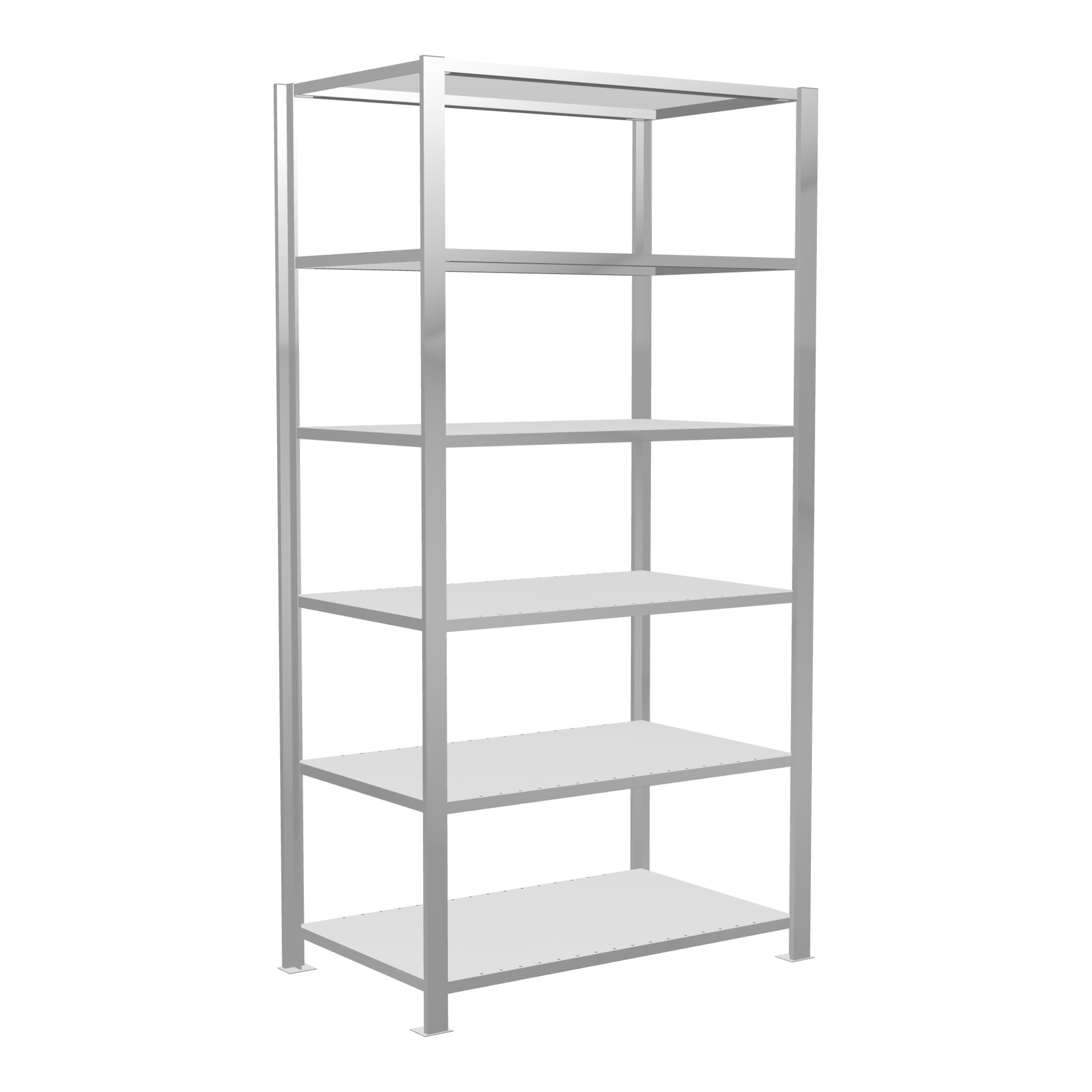 Schulte Grundregal Büro-Steckregal MULTIplus150 2000 x 1000 x 600 mm 6 Fachböden Längenriegel RAL 7035 lichtgrau mit Mittelanschlag ; Schulte Lagertec