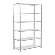 Schulte Grundregal Büro-Steckregal MULTIplus150 2300 x 1300 x 600 mm 7 Fachböden Längenriegel RAL 7035 lichtgrau ohne Mittelanschlag-1