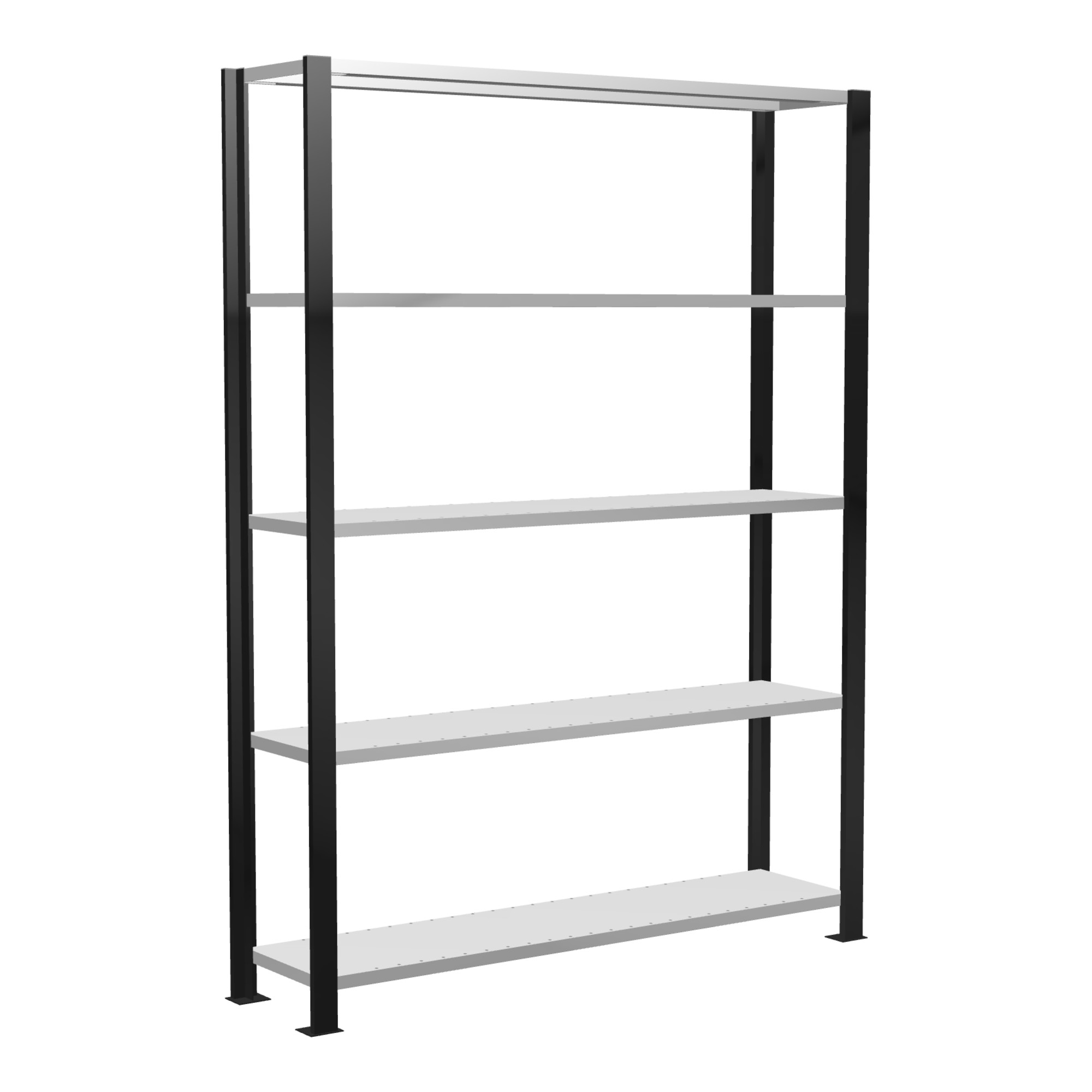 Schulte Grundregal Büro-Steckregal MULTIplus85 1800 x 1300 x 300 mm 5 Fachböden Kreuzstrebe schwarz/RAL 7035 lichtgrau mit Anschlagleiste ; Schulte La