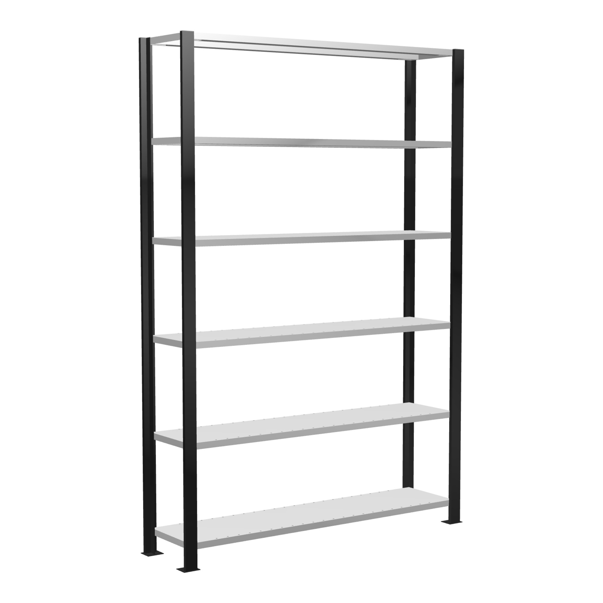 Schulte Grundregal Büro-Steckregal MULTIplus85 2000 x 1300 x 300 mm 6 Fachböden Kreuzstrebe schwarz/RAL 7035 lichtgrau ohne Anschlagleiste ; Schulte L