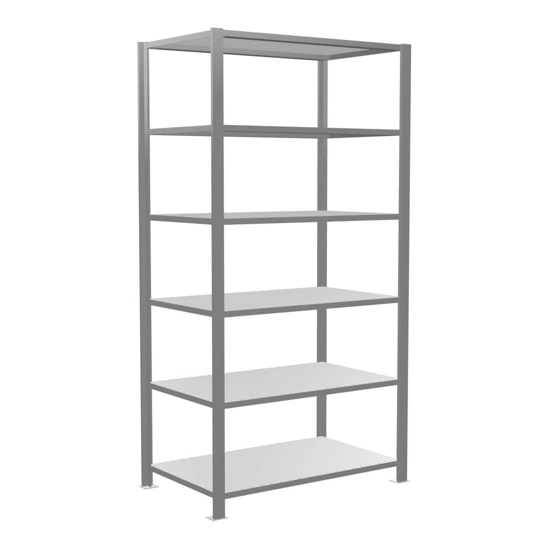Schulte Grundregal Büro-Steckregal MULTplus150 2000 x 1000 x 600 mm 6 Fachböden Längenriegel verzinkt mit Mittelanschlag