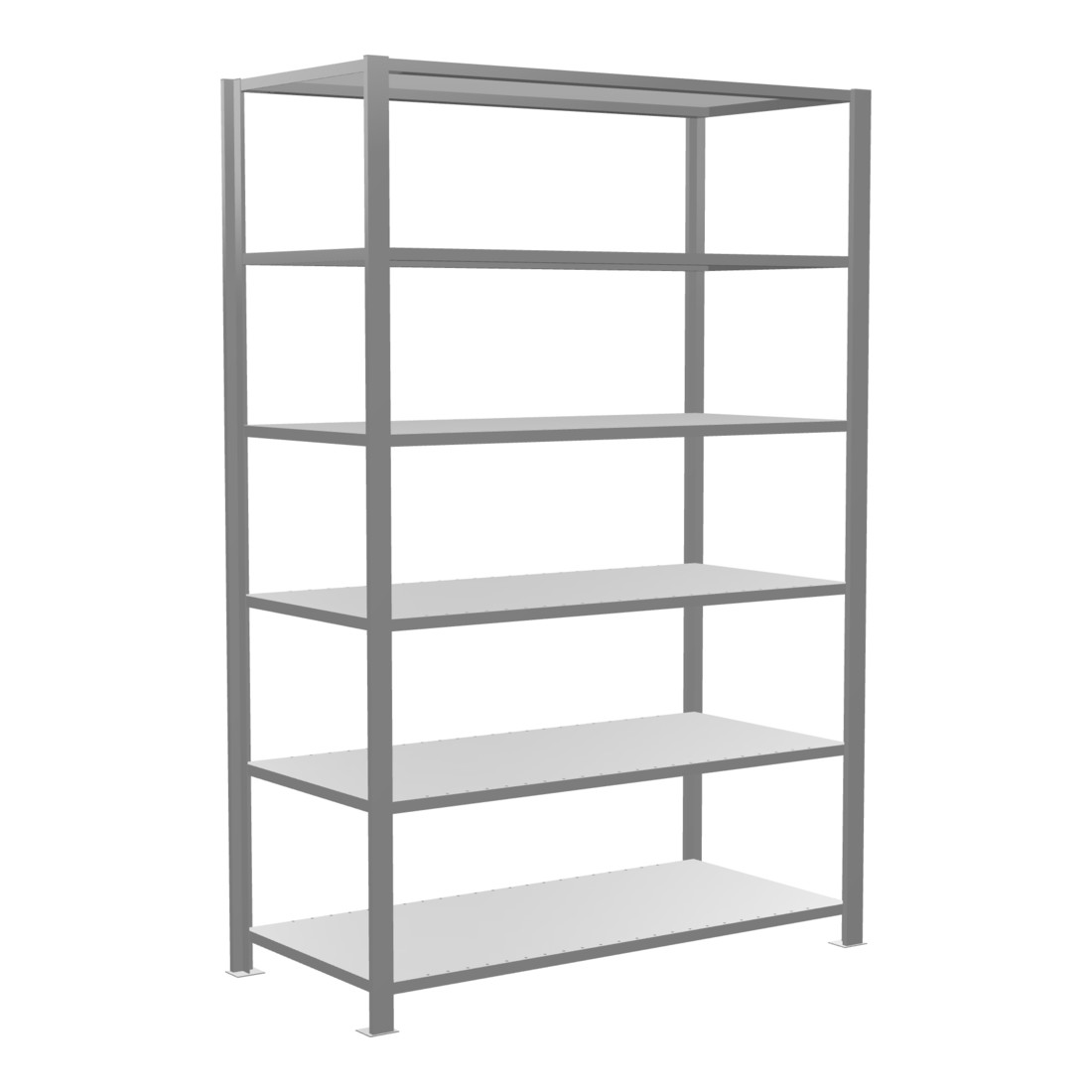 Schulte Grundregal Büro-Steckregal MULTplus150 2000 x 1300 x 600 mm 6 Fachböden Längenriegel verzinkt ohne Mittelanschlag
