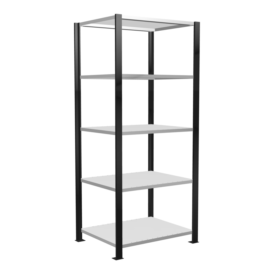 Schulte Bureaukast Stecksystem MULTIplus150, 5 legplanken, diepte 600 mm, aan beide zijden te gebruiken, versteviging door lengtestang, met middenstop, zwart