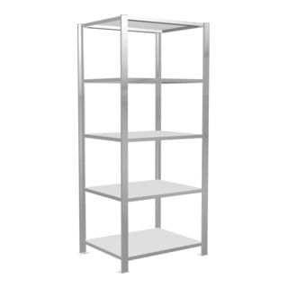 Schulte Grundregal Bureau-steekrek MULTplus150 1800 x 750 x 600 mm 5 legplanken lengtestang RAL 7035 lichtgrijs met middenvergrendeling