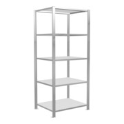 Schulte Grundregal Bureau-steekrek MULTplus150 1800 x 750 x 600 mm 5 legplanken lengtestang RAL 7035 lichtgrijs met middenvergrendeling-1