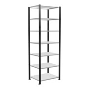 Schulte Bureaukast MULTIplus150, 7 legplanken, diepte 600 mm, aan beide zijden bruikbaar, versteviging met lengtestang, met middenstop, zwart-1
