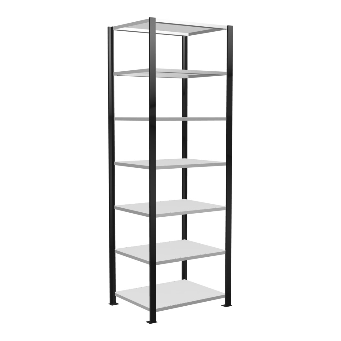 Schulte Bureaukast MULTIplus150, 7 legplanken, diepte 600 mm, aan beide zijden bruikbaar, versteviging met lengtestang, met middenstop, zwart