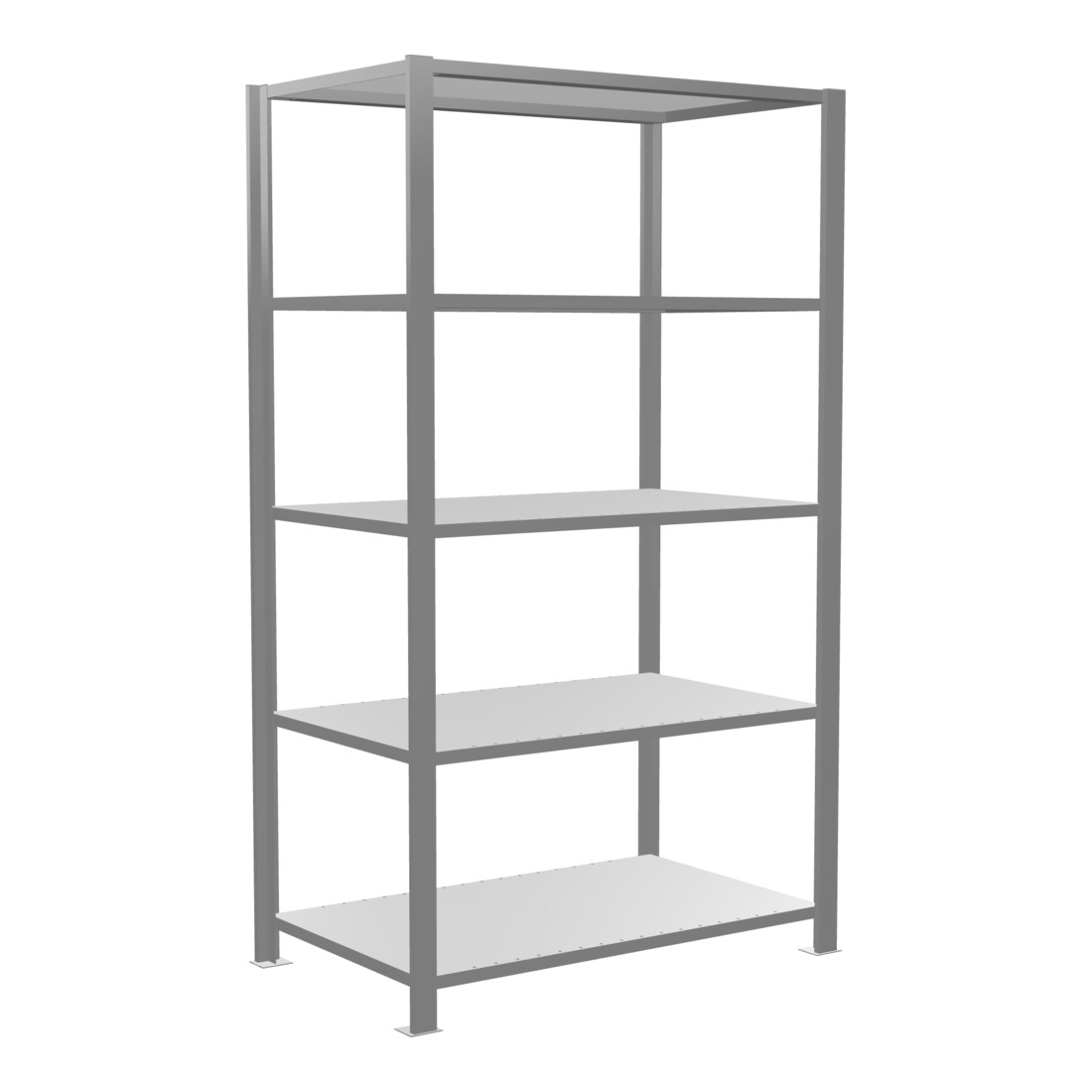 Schulte Grundregal MULTplus150 kantoor legbord 1800 x 1000 x 600 mm, 5 legplanken, verzinkte lengtestang met middenvergrendeling