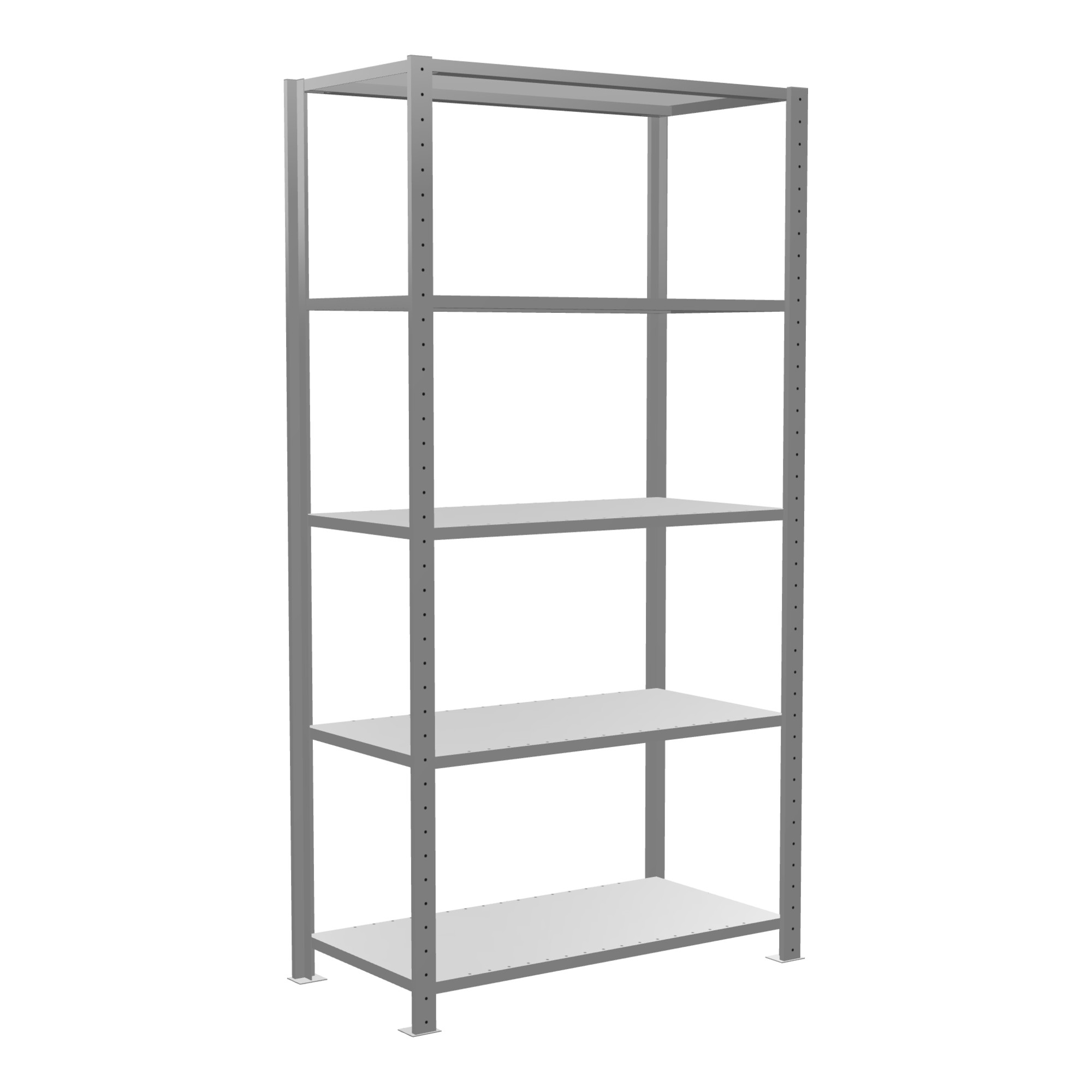 Schulte Grundregal "Steckregal MULTIplus150", 2000 x 1000 x 500 mm Abmessung, 5 Fachböden, Kreuzstrebe verzinkt ; Schulte Lagertechnik