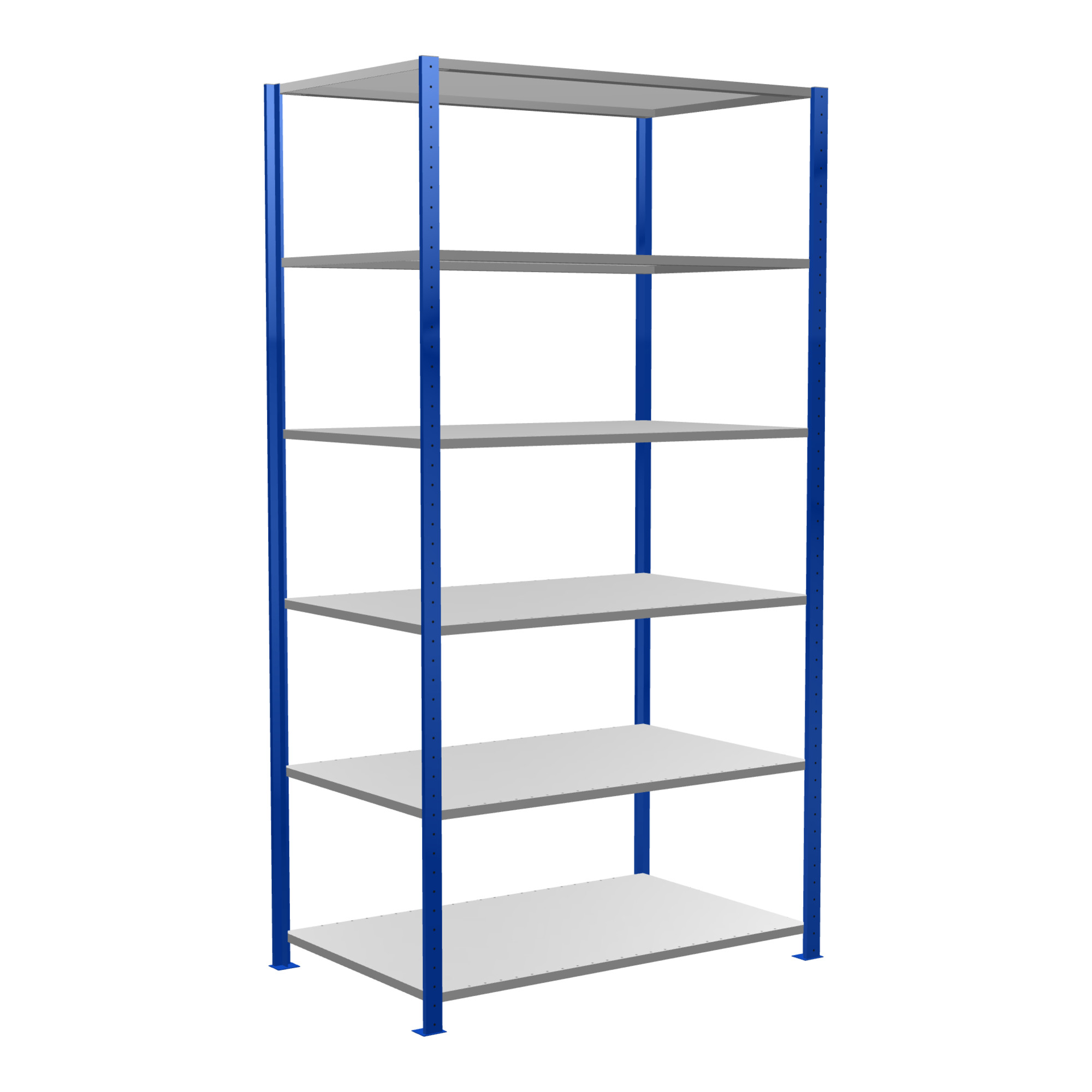 Schulte Grundregal Steckregal MULTIplus150 2500 x 1300 x 800 mm 6 Fachböden Kreuzstrebe RAL 5010 enzianblau/verzinkt ; Schulte Lagertechnik