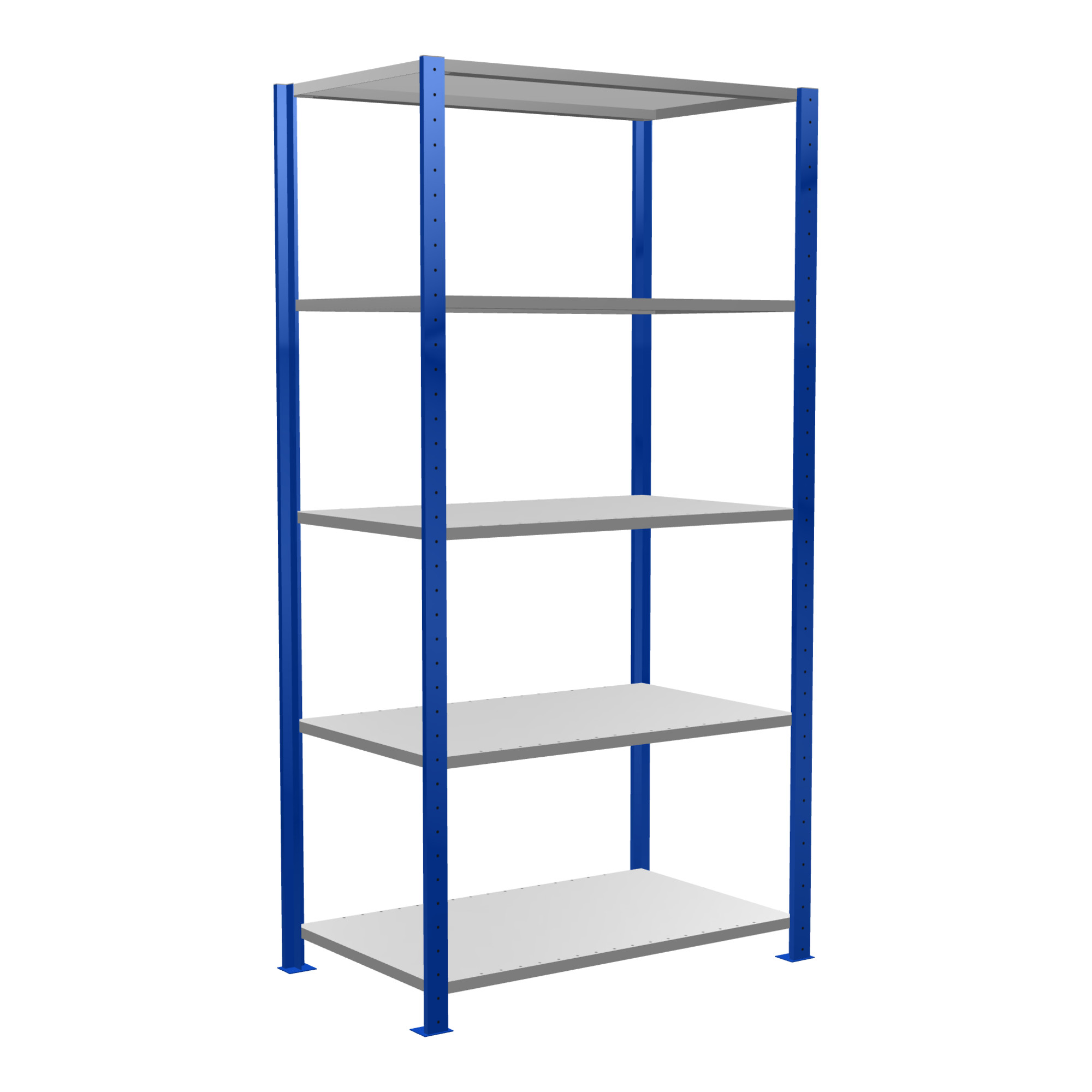 Schulte Grundregal Steckregal MULTIplus85 2000 x 1000 x 600 mm 5 Fachböden Kreuzstrebe RAL 5010 enzianblau ; Schulte Lagertechnik