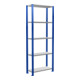 Schulte Grundregal Stekkerrek MULTIplus150 2000 x 750 x 300 mm 5 legborden kruisregel RAL 5010 gentiaanblauw/verzinkt/verzinkt