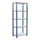 Schulte Grundregal Stekkerrek MULTIplus150 2000 x 750 x 400 mm 5 legborden kruisstrebe RAL 5010 gentiaanblauw/gezinkt/gezinkt