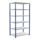 Schulte Grundregal Stekkerrek MULTIplus150 2500 x 1300 x 800 mm 6 legborden kruisverband RAL 5010 gentiaanblauw/gevzink