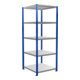 Schulte Grundregal Stekkerrek MULTIplus250 2000 x 750 x 800 mm 5 legborden kruisverstijving RAL 5010 gentiaanblauw/ verzinkt/ verzinkt