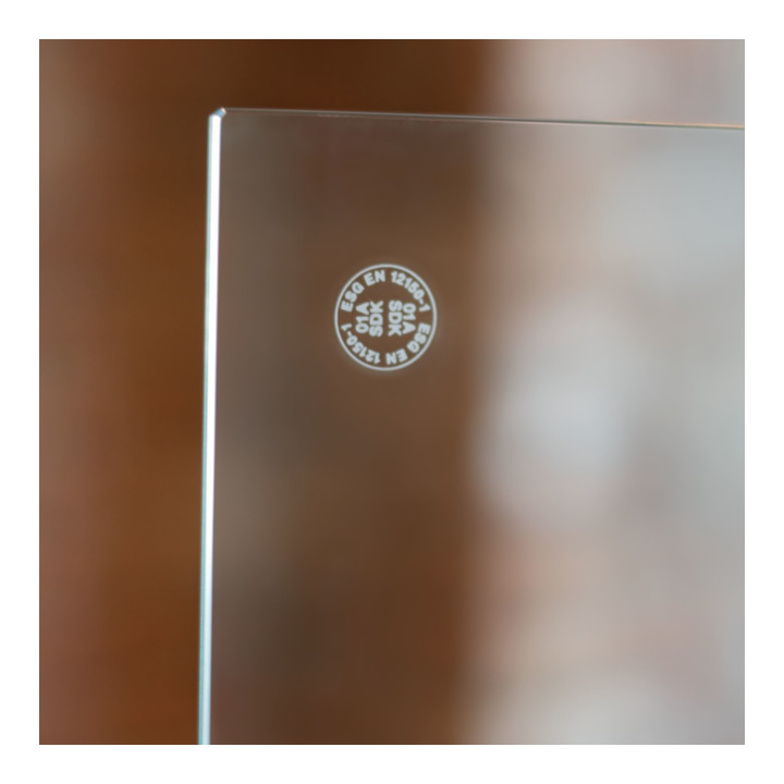 Schulte Hygiene- und Hustenschutz, 5 mm Sicherheitsglas (ESG), transparent, 750 x 475 mm, mit praktischer Durchreiche