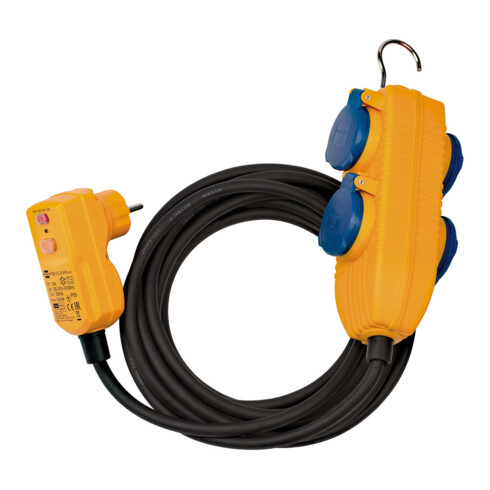 Schutzadapterkabel FI IP54 mit Powerblock 10m H07RN-F3G1,5
