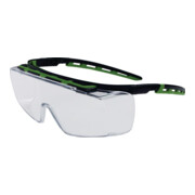 Schutzbrille Kubik EN 166 EN 170 Bügel schwarz/grün,Scheibe klar PC PRO FIT
