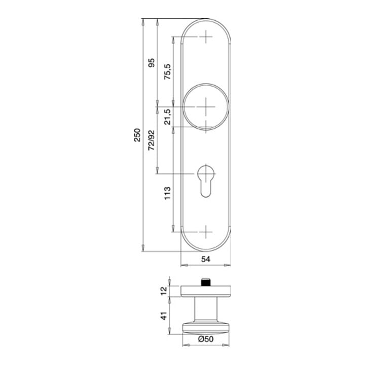 Schutzgarnitur Logo 8743/0772 VA EST 72mm 35-45mm EDI