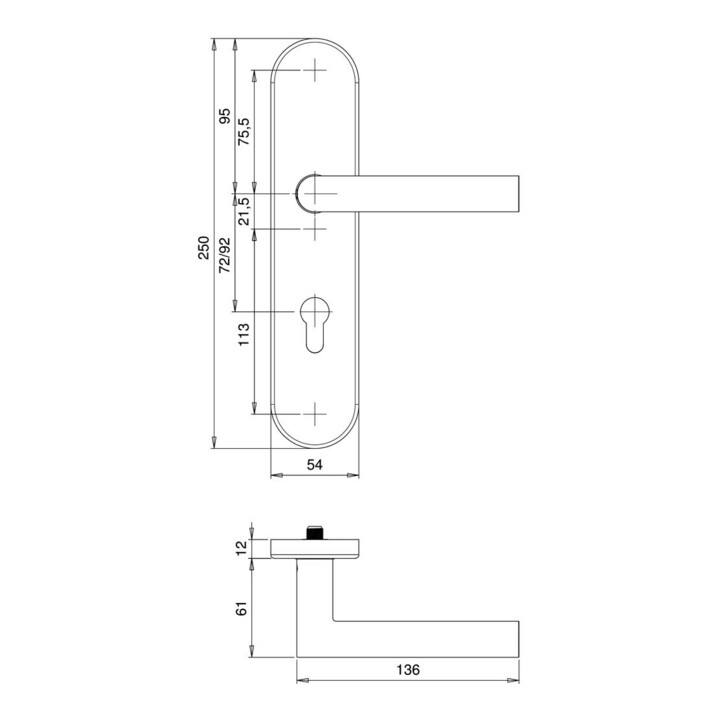 Schutzgarnitur Logo 8743/9203 Alu.F1 92mm 65-75mm EDI