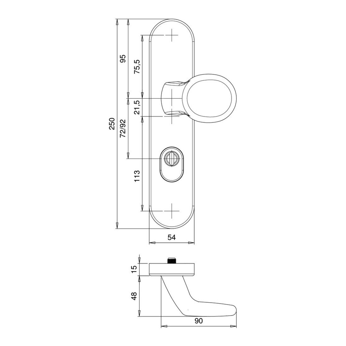 Schutzgarnitur Logo 8745/0272 VA EST 72mm 35-45mm EDI