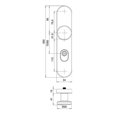 Schutzgarnitur Logo 8745/0772 VA EST 72mm 35-45mm EDI