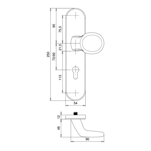 Schutzgarnitur Logo 8753/0272 VA EST 72mm 35-45mm EDI