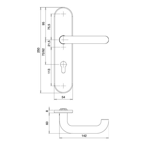 Schutzgarnitur Logo 8753/0772 Alu.F1 72mm 35-45mm EDI