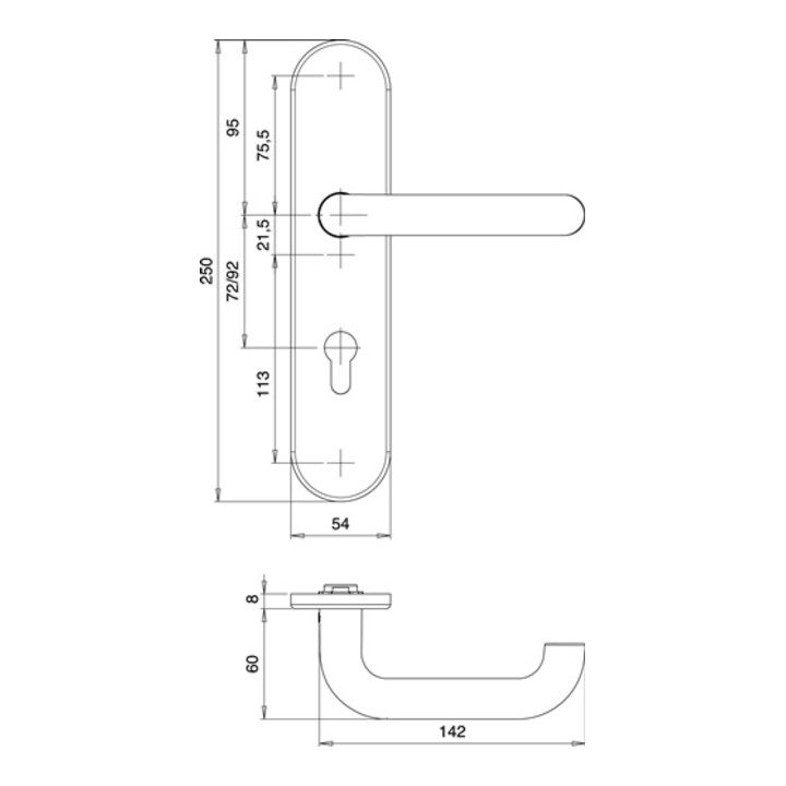 Schutzgarnitur Logo 8753/0772 Alu.F1 72mm 35-45mm EDI