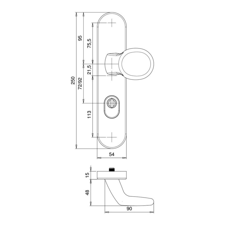 Schutzgarnitur Logo 8755/0272 VA EST 72mm 35-45mm EDI