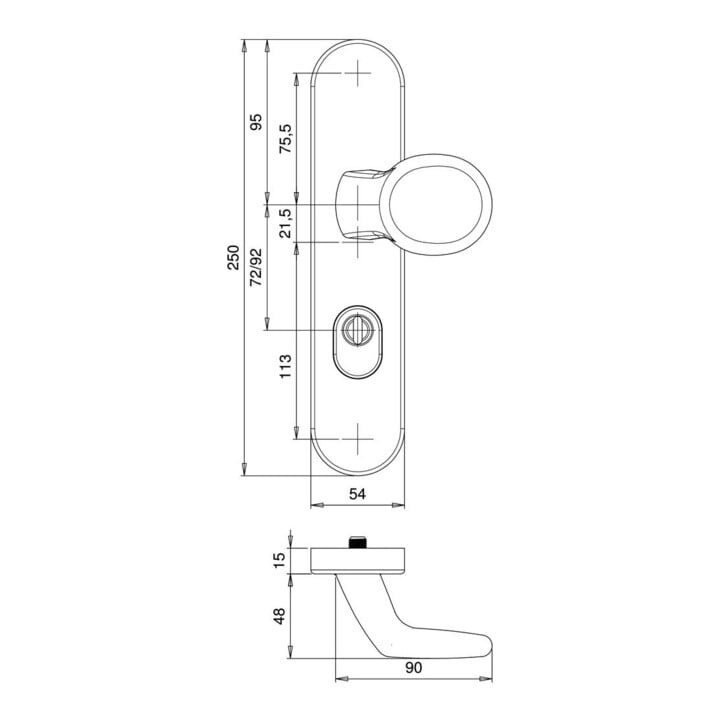 Schutzgarnitur Logo 8755/0292 VA EST 92mm 65-75mm EDI