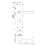 Schutzgarnitur Logo 8755/0792 VA EST 92mm 65-75mm EDI-5