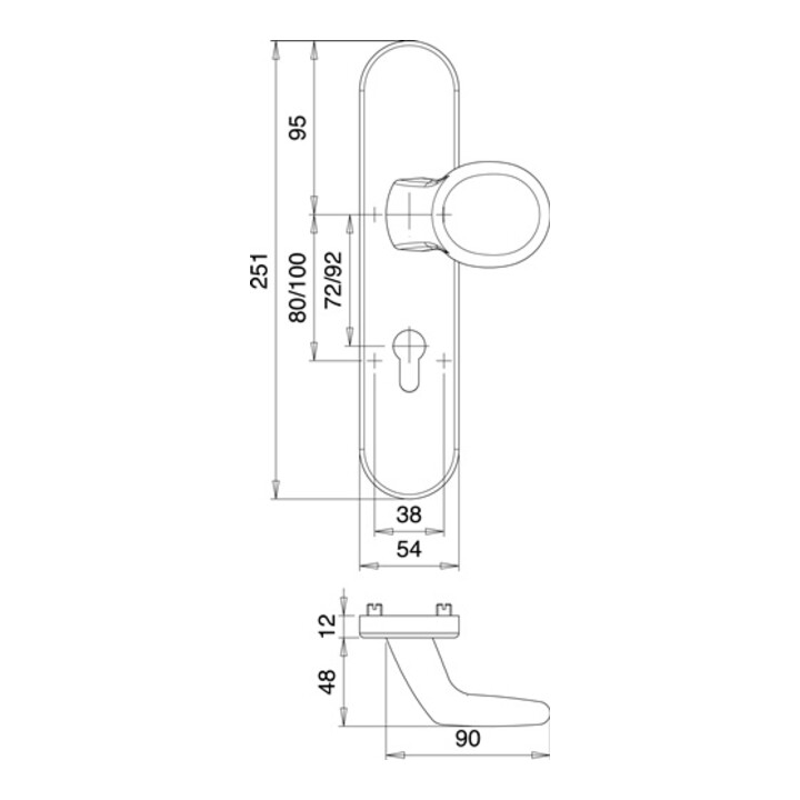 Schutzgarnitur METIS 8741/0272 VA EST 72mm 35-45mm EDI