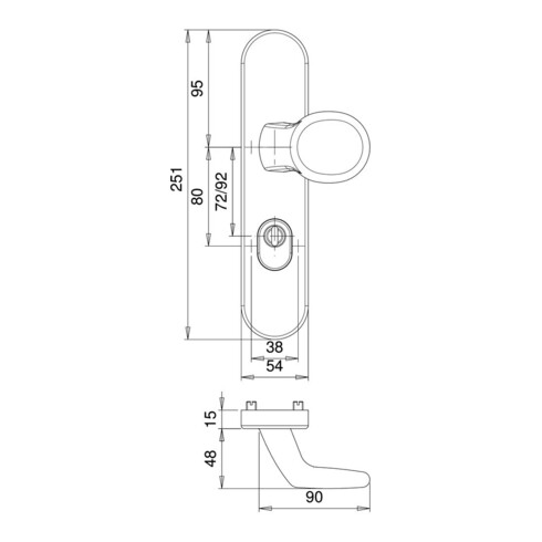 Schutzgarnitur METIS 8742/0272 Alu.F1 72mm 35-45mm EDI