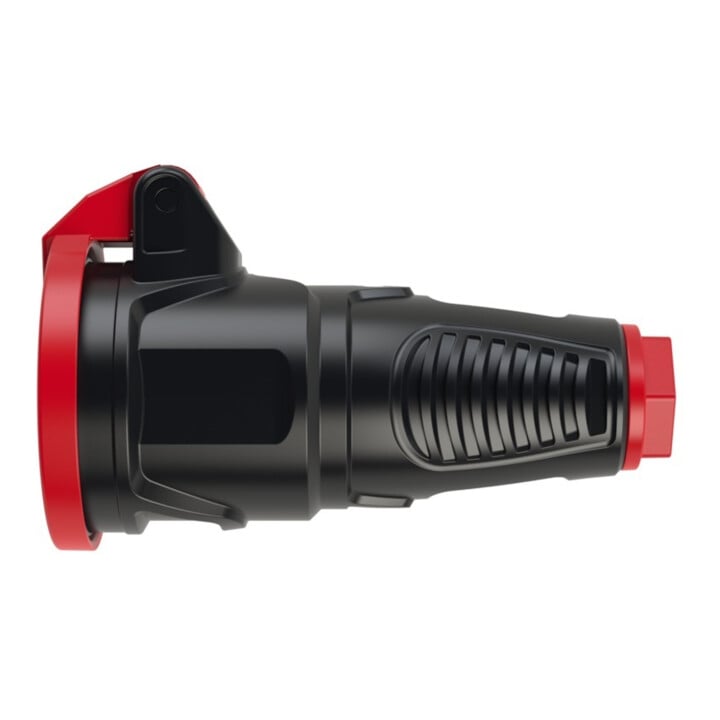Schutzkontaktkupplung IP54 Vollgummi+Klappdeck. 16A / 250V AC / 3p (2P+E)