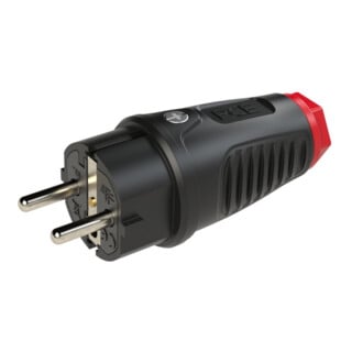 Schutzkontaktstecker IP54 Vollgummi+Erdungss. 16A / 250V AC / 3p (2P+E)