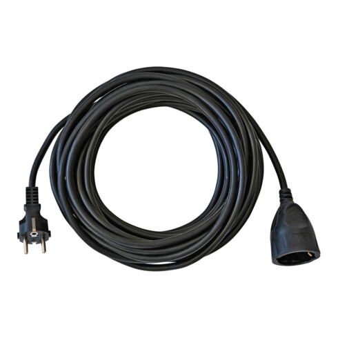 Schutzkontaktverlängerung 16 A 250 V 10m H05VV-F 3x1,5 mm² schwarz