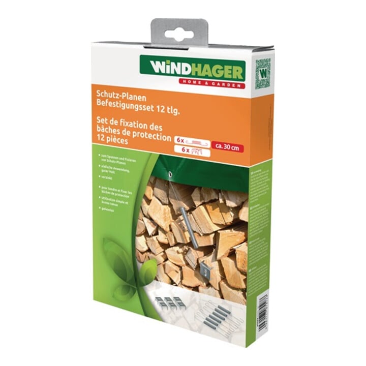 Schutzplanen Bef-set.6 Spannfedern u.6 Holzkrallen L.30cm WINDHAGER