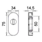 Schutzrosette 0811 VA EST ov.m.ZA S.14,5mm EDI-3