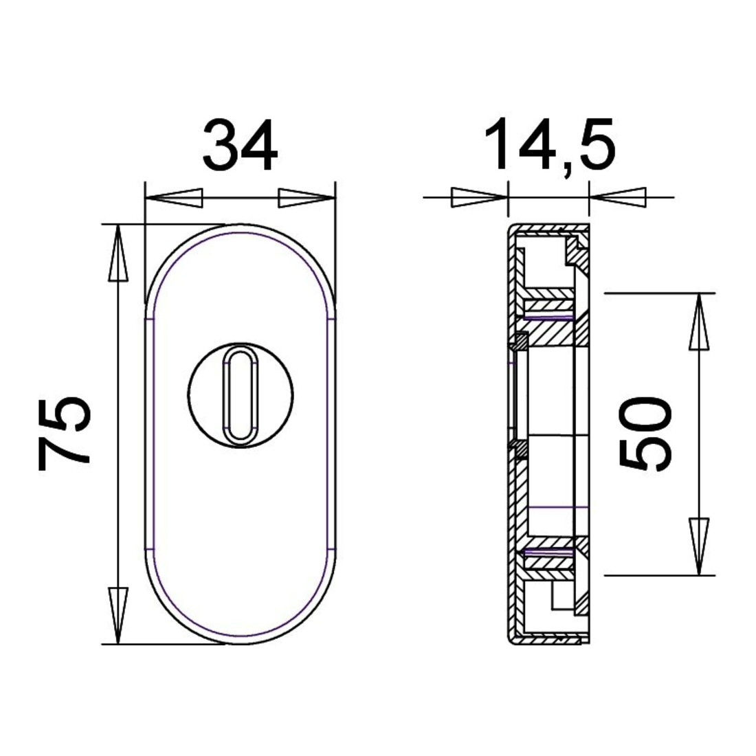 Schutzrosette 0811 VA EST ov.m.ZA S.14,5mm EDI