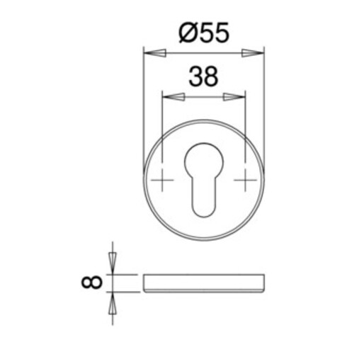 Schutzrosettenpaar 6533 Alu.F1 rd.o.ZA S.12mm EDI