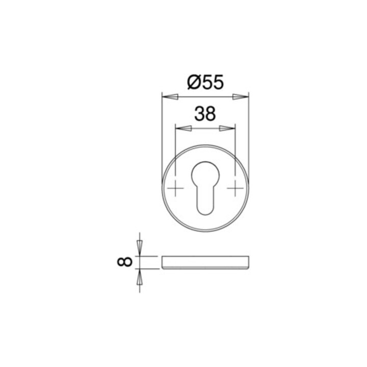 Schutzrosettenpaar 6533 Alu.F1 rd.o.ZA S.12mm EDI