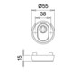 Schutzrosettenpaar 7156 Alu.F1 rd.m.ZA S.15mm EDI-2