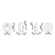 Schutzrosettenpaar E42ZNSB-ZA/42HS VA F69 rd.m.ZA S.15mm HOPPE-4