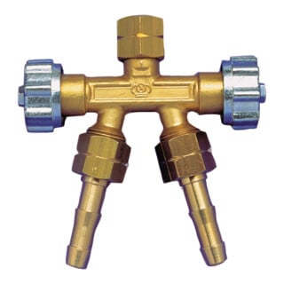 schweisskraft Doppelabzweigventil 3/8" links Acetylen Propan